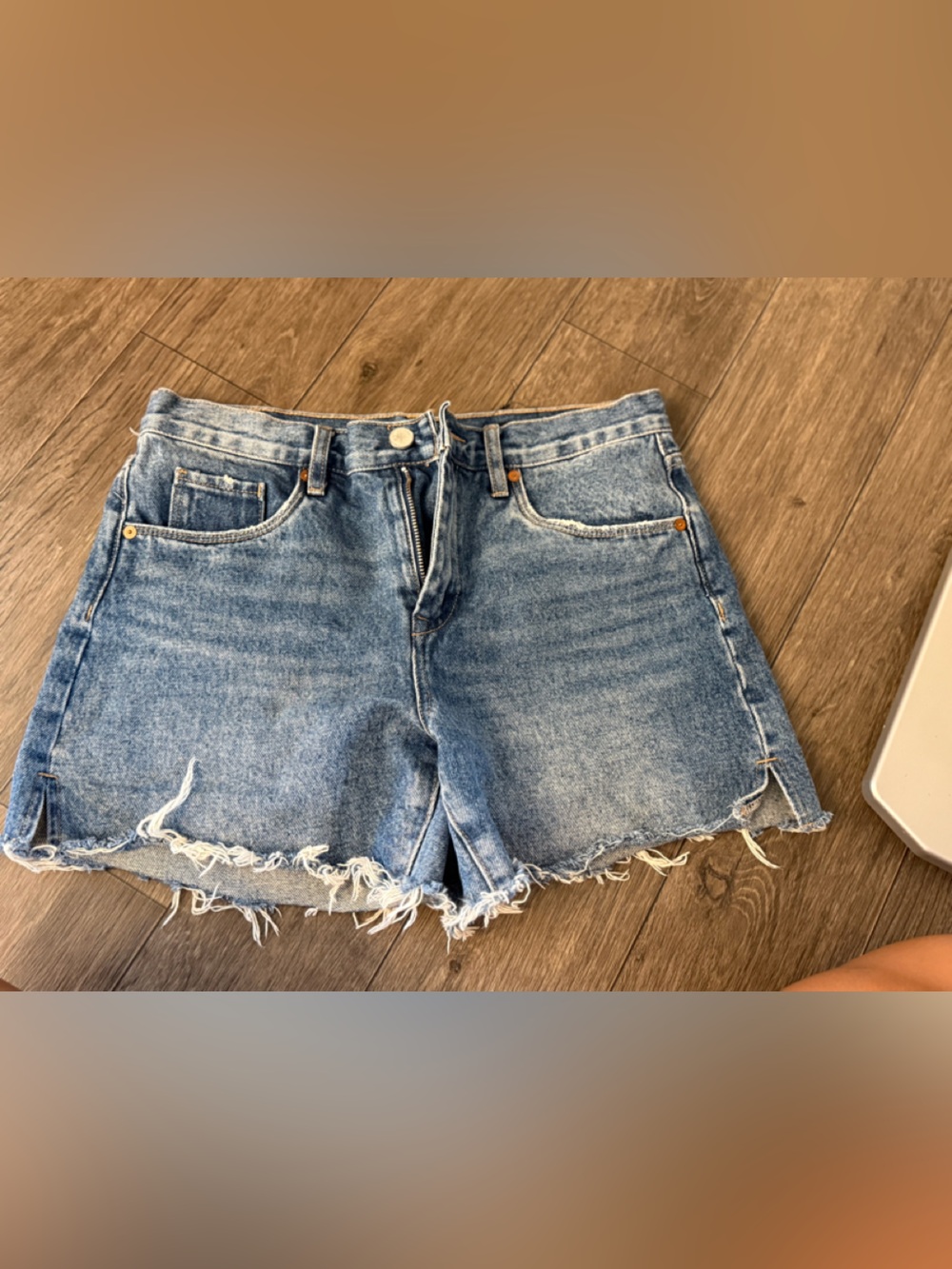 Blank NYC Distressed Light Blue Denim Shorts